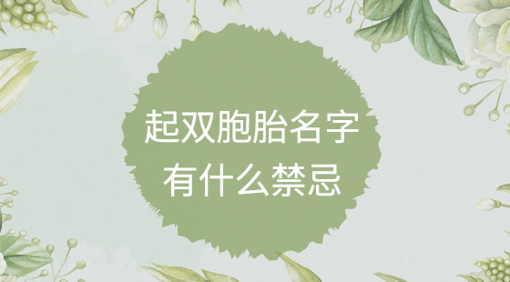 起雙胞胎名字有什么禁忌？