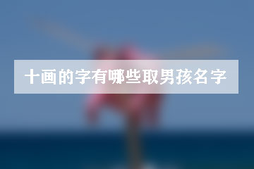 十畫的字有哪些取男孩名字