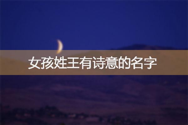 女孩姓王有詩(shī)意的名字
